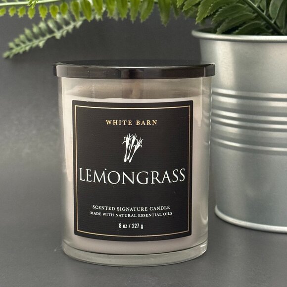 BBW Lemongrass White Barn Bath & Body Works Single Wick Candle - Picture 1 of 10